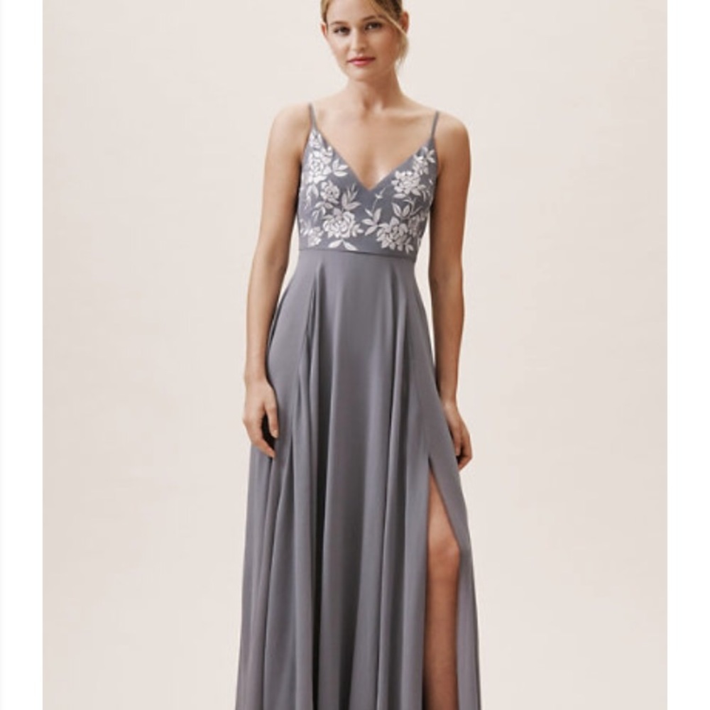 Anthropologie BHLDN Sadia Dress grey 6 NEW